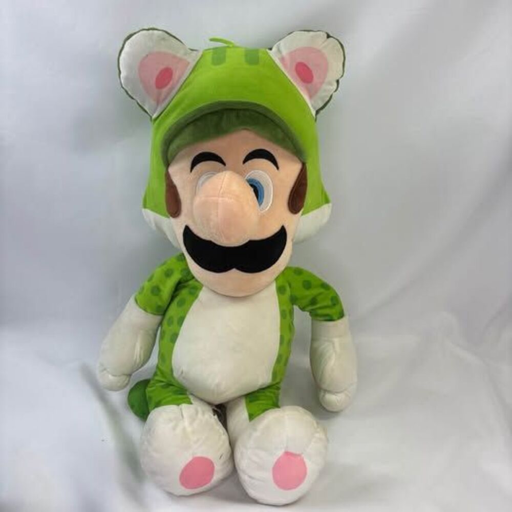 Super Mario Bros 3D World Luigi Cat Suit Large Plush 24"